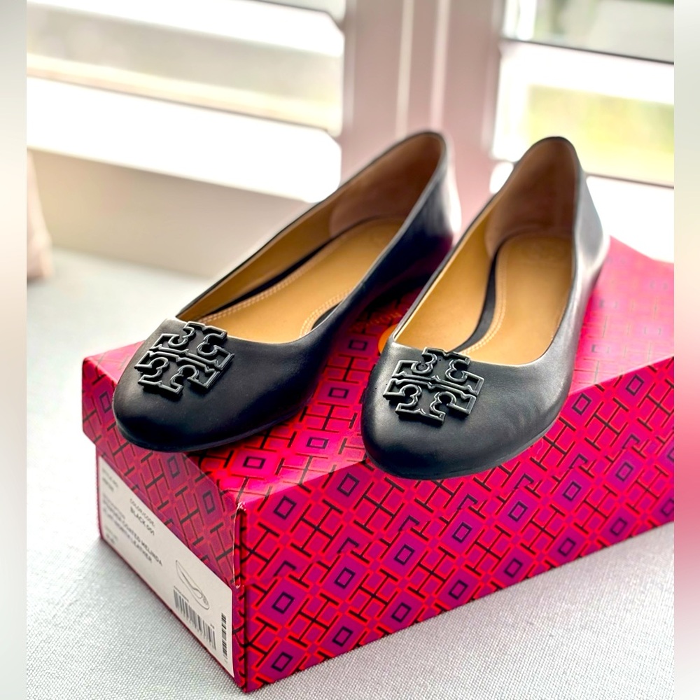 Tory Burch Melinda Black Leather Ballet Flat